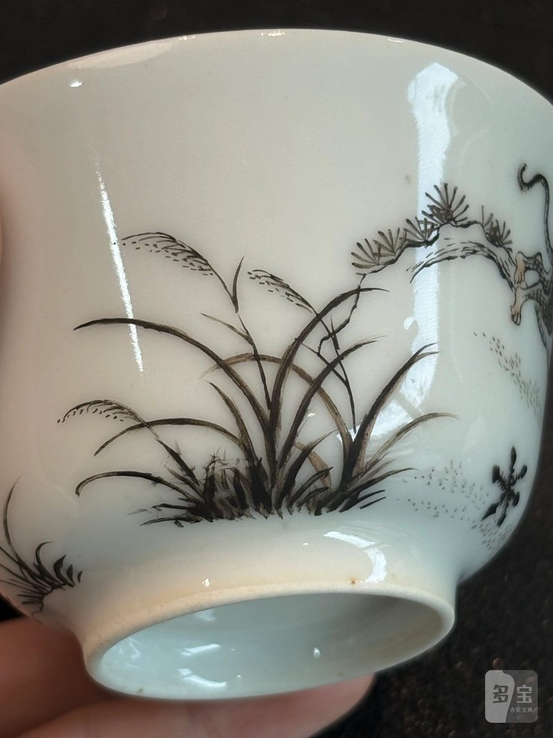 清雍正 墨彩虎纹小杯 - 图9